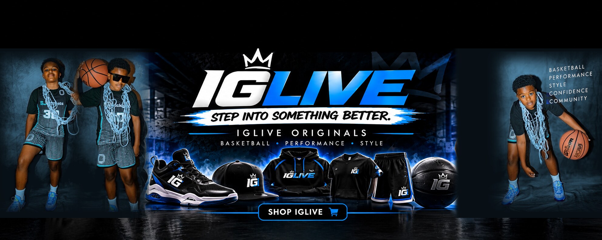 IGLIVE banner with photos of Isaiah — IG Live Originals, step into something better